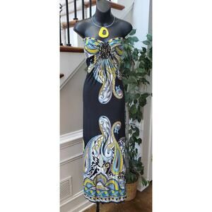 Ashley Stewart Women Multicolor Rayon Off The Shoulder Casual Long Maxi Dress 2X